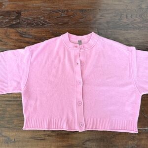 The Goldie Crew-Neck Cashmere Cardigan Sweater